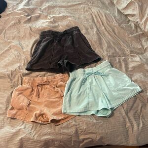 Wild Fable Set of Three Casual Shorts in Black, Tan, and Light Blue